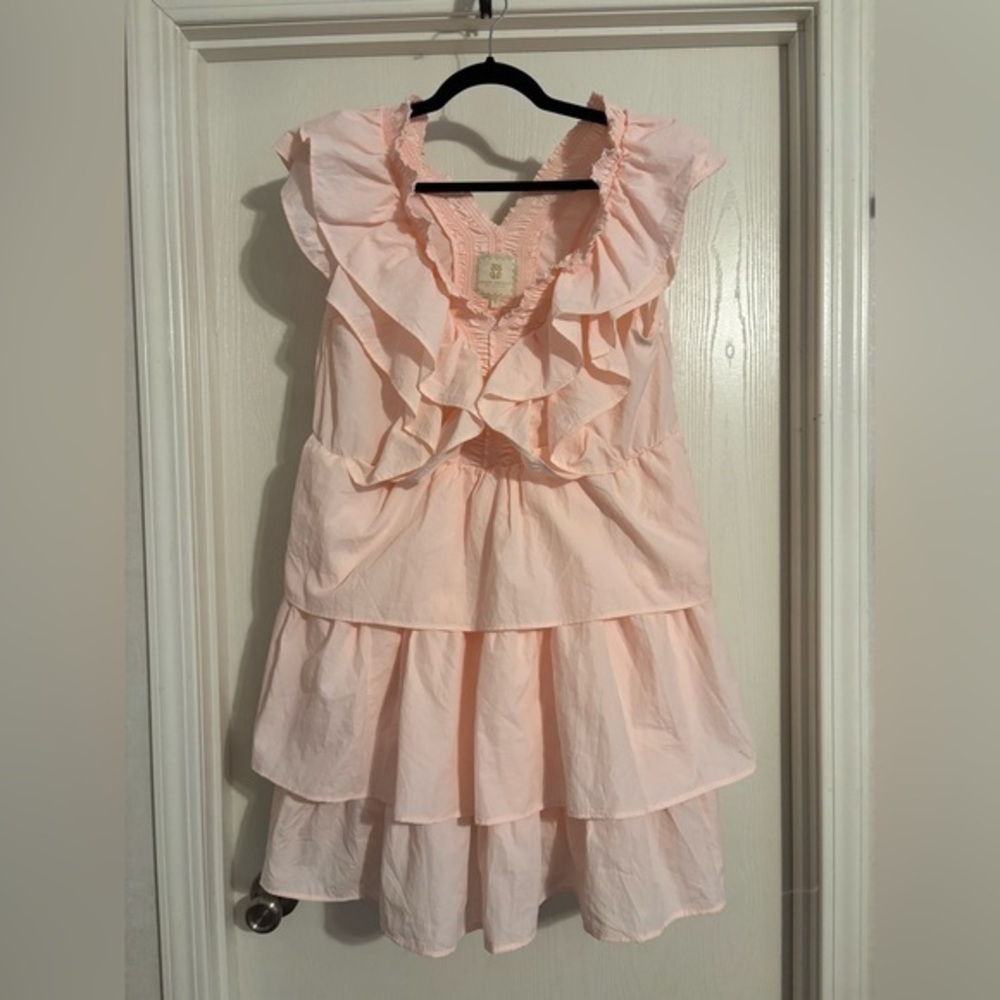 Simply Southern NWT layered ruffles blossom pink dress size XL